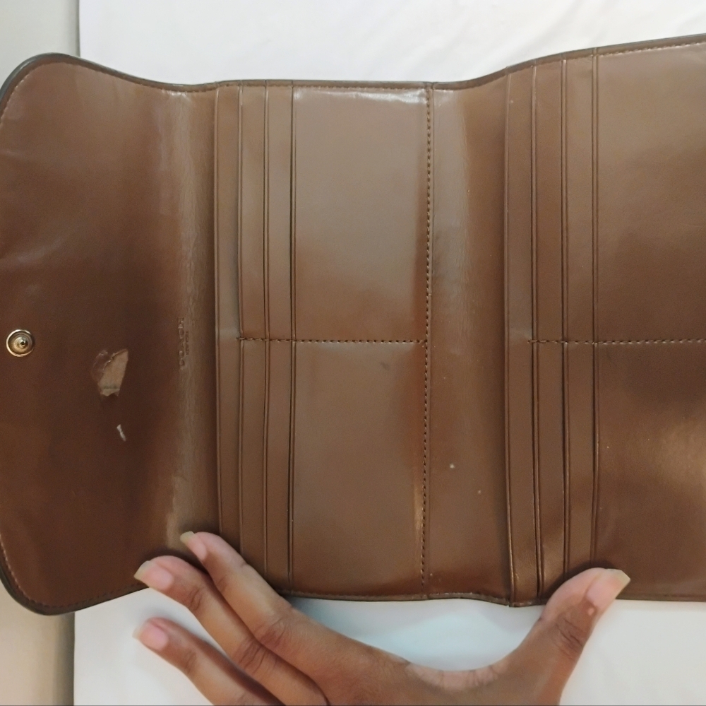 Coach Brown and Tan Women's Clutch - Picture 3 of 4